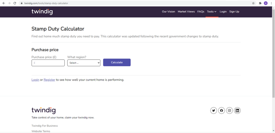 Twindig's Stamp Duty Calculator